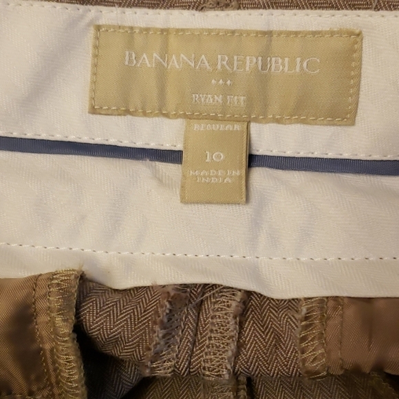 Banana Republic Trousers Tan 9" Mid Rise Cotton EUC 10 Business Attire - Picture 4 of 8